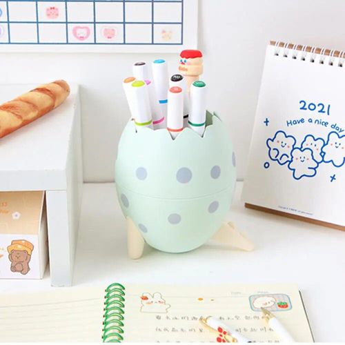 Pot À Crayons En Plastique Avec Motif De Dinosaure Pour Enfant,Conteneur De Stylo En Forme D'emouf,Boîte D'acquisition,Cadeau - Type Green-6x13cm