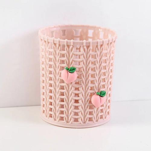 Porte-Crayon De Bureau En Maille Métallique,Pot À Stylo Carré,Étui À Tasses,Conteneur Organisateur,Rangement Durable,Accessoires De Bureau - Type Pink Peach #A