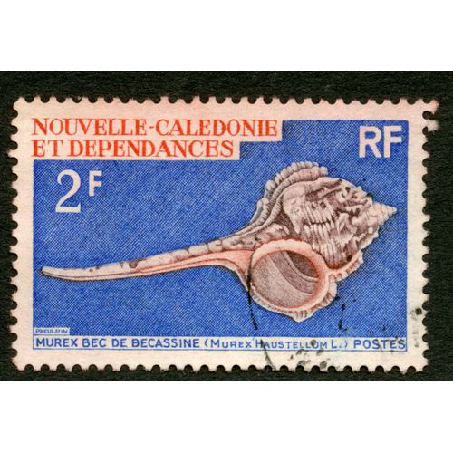 Timbre Oblitéré Nouvelle-Calédonie Et Dépendances, Murex Bec De Becassine, Postes, Rf, 2 F, Pheulpin