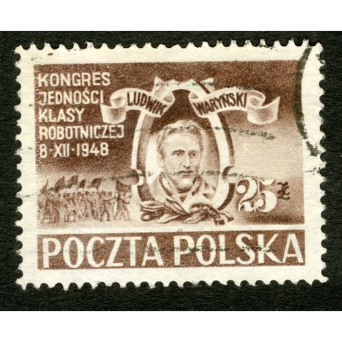 Timbre Oblitéré Poczta Polska, Kongres Jednosci Klasy Robotniczej 8.Xii.1948, 25 Zl, Ludwik Warynski