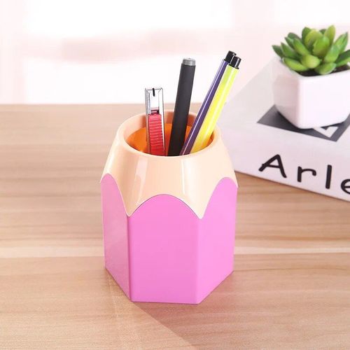 Porte-Stylo En Forme De Ballon De Football,Boîte De Rangement Multifonction En Plastique Pour Papeterie,Pot À Crayons De Bureau,Conteneur De Rangement Pour Brosses - Type Pink 8.5x6.5x10.5cm
