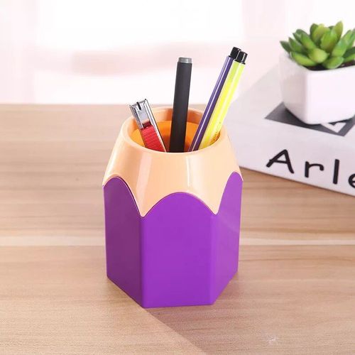 Porte-Stylo En Forme De Ballon De Football,Boîte De Rangement Multifonction En Plastique Pour Papeterie,Pot À Crayons De Bureau,Conteneur De Rangement Pour Brosses - Type Purple8.5x6.5x10.5cm