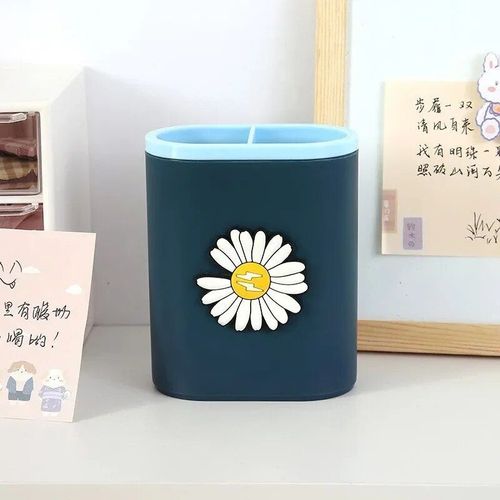 Pot À Crayons En Plastique Avec Porte-Pinceau,Vase À Stylos,Bureau De Rangement,Fournitures Scolaires Et De Bureau - Type Daisy #B