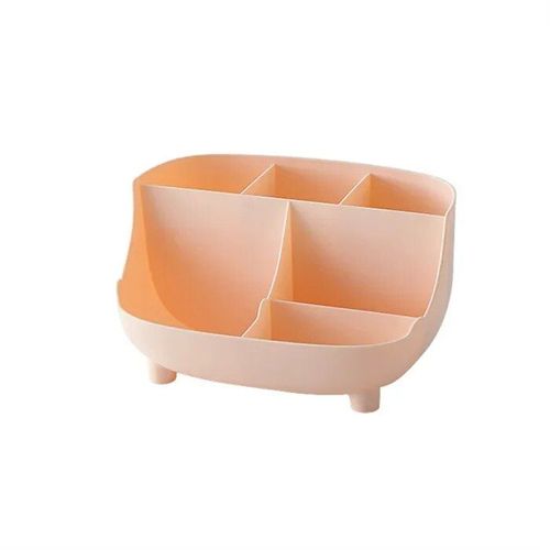 Porte-Stylo Organisateur De Bureau Créatif À 6 Compartiments,Boîte De Rangement Multifonction Pour Crayons De Maquillage,Papeterie Scolaire Et De Bureau - Type Orange
