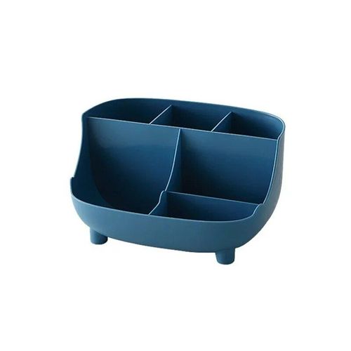 Porte-Stylo Organisateur De Bureau Créatif À 6 Compartiments,Boîte De Rangement Multifonction Pour Crayons De Maquillage,Papeterie Scolaire Et De Bureau - Type Dark Blue