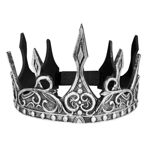 Couronne De Dérivdes Rois Pour Homme,Costume D'halloween,Bal Médiéval,Coiffe De Sorcière Vintage,Vêtement De Sauna (Motif Aléatoire) - Type Silver Plated