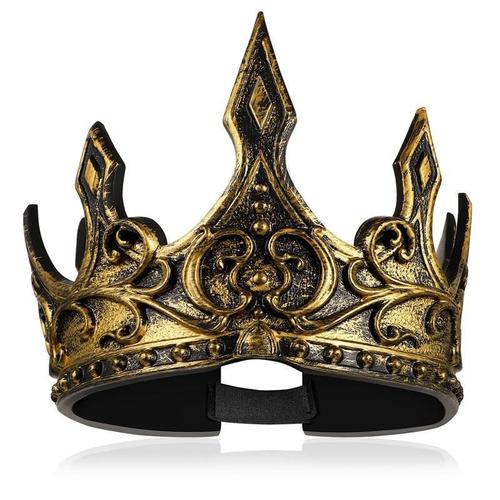 Couronne De Dérivdes Rois Pour Homme,Costume D'halloween,Bal Médiéval,Coiffe De Sorcière Vintage,Vêtement De Sauna (Motif Aléatoire) - Type Gold Color