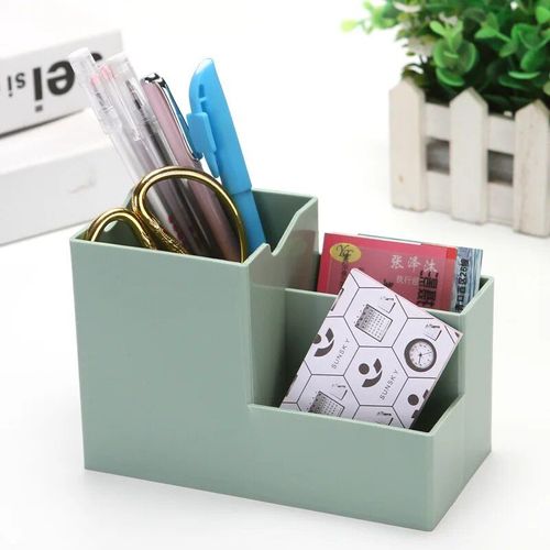 Porte-Stylo De Bureau,Boîte De Rangement Créative À 6 Compartiments Multifonctions Pour Crayons De Maquillage,Papeterie Scolaire Et De Bureau - Type Green #A