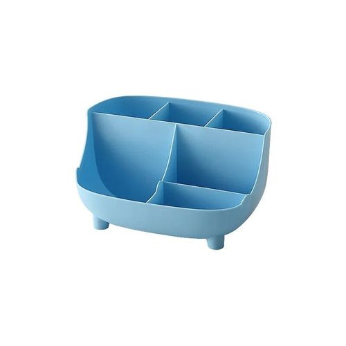 Porte-Stylo De Bureau,Boîte De Rangement Créative À 6 Compartiments Multifonctions Pour Crayons De Maquillage,Papeterie Scolaire Et De Bureau - Type Light Blue