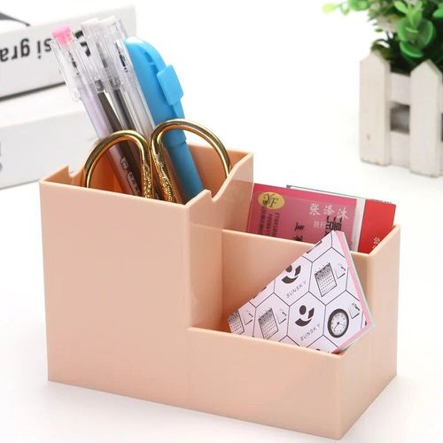 Porte-Stylo De Bureau,Boîte De Rangement Créative À 6 Compartiments Multifonctions Pour Crayons De Maquillage,Papeterie Scolaire Et De Bureau - Type Orange #A