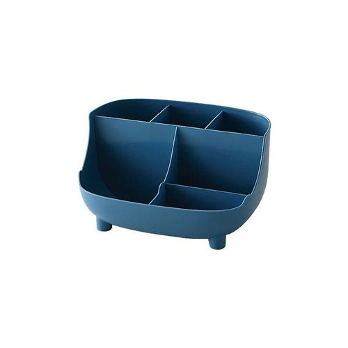 Porte-Stylo De Bureau,Boîte De Rangement Créative À 6 Compartiments Multifonctions Pour Crayons De Maquillage,Papeterie Scolaire Et De Bureau - Type Dark Blue