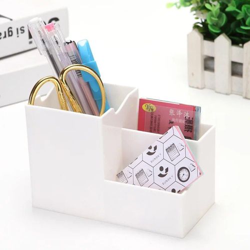 Porte-Stylo De Bureau,Boîte De Rangement Créative À 6 Compartiments Multifonctions Pour Crayons De Maquillage,Papeterie Scolaire Et De Bureau - Type White #A