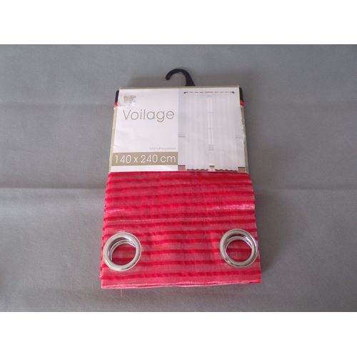 Rideau Voilage Rouge À Oeillets100% Polyester 140x240 Cm