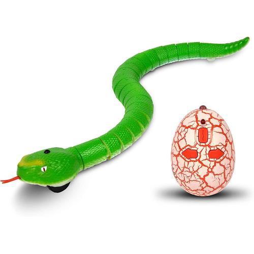 Imports Jouet de serpent télécommandé réaliste de 16 pouces avec contrôleur  infrarouge en forme d'oeuf (vert)