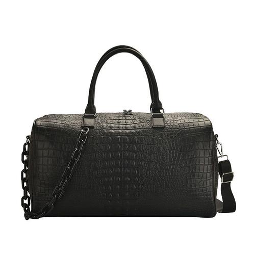 Noir - sac de voyage imprimé crocodile, sac à main polyvalent de grande capacité, loisirs, cuir premium, épaule unique, fitness