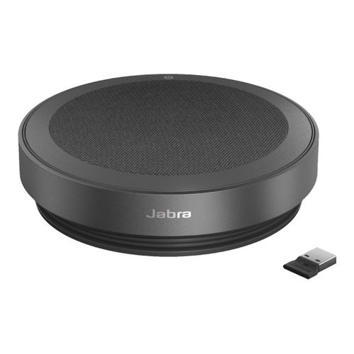 Jabra Speak2 75 Ms - Haut-Parleur Main Libre - Bluetooth - Sans Fil - Usb-A, Usb-C - Gris Foncé - Certifié Pour Microsoft Teams Rooms, Optimisé Pour Microsoft Teams, Certifié Microsoft Swift Pair