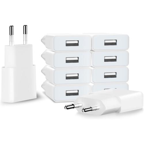 Chargeur Usb 5v /1a 10pack Mini Usb Mural Chargeur Secteur Usb Adaptateur De Pr Universel Compatible Avec Iphone Apple, Samsung, Nexus, Nokia, Huawei, Xiaomi, Htc, , Lg¿Tablettes, Mp3