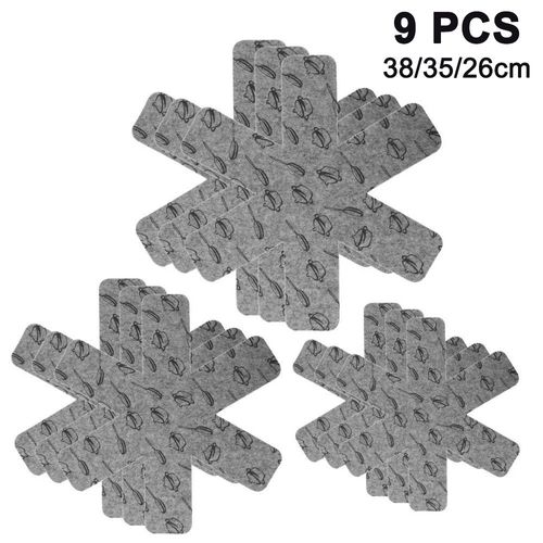 Lot De 9 Protections De Casseroles 3 Tailles Différentes. Protection De Casserole Empilable Pour Éviter Les Rayures, Séparer Et Protéger Vos Plats.