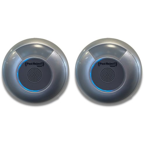 Pest Reject Max | lot de 2 | VENTEO | Répulsif nuisibles | Ultrasons et électromagnétisme | Couleur gris ? Couverture de votre maison de 200m² | Veilleuse intégrée
