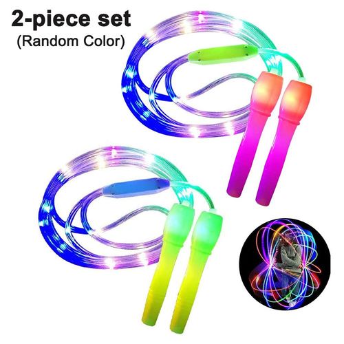 Lot De 2 Led Longueur De Corde À Sauter Réglable Et Trois Modes D'éclairage Vitesse Corde À Sauter Pour Enfant, Spectacle De Lumière, Fitness