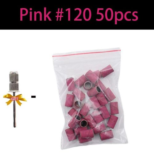 Bandes Abrasives Pour Ponceuse À Ongles,Rose,80 120 180 240 Grain,Zèbre,Soin Des Pieds,Polissage,Manucure,Gel,Remplacement - Type Pink 120 50pcs 