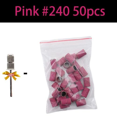Bandes Abrasives Pour Ponceuse À Ongles,Rose,80 120 180 240 Grain,Zèbre,Soin Des Pieds,Polissage,Manucure,Gel,Remplacement - Type Pink 240 50pcs 