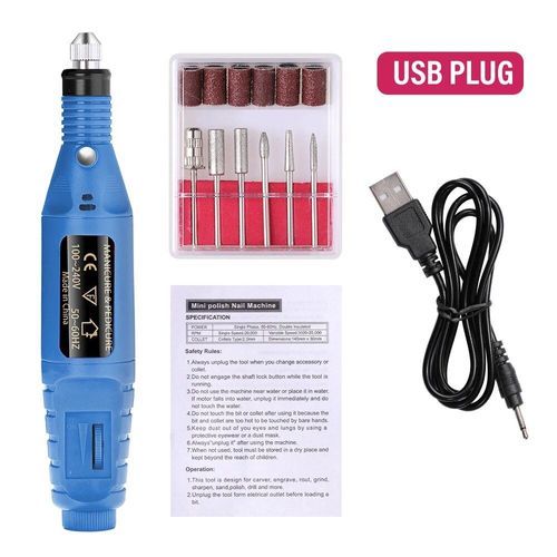 Ponceuse À Ongles Électrique,Outil De Polissage,Exfoliant,Pour Pédicure - Type Usb-Blue B 