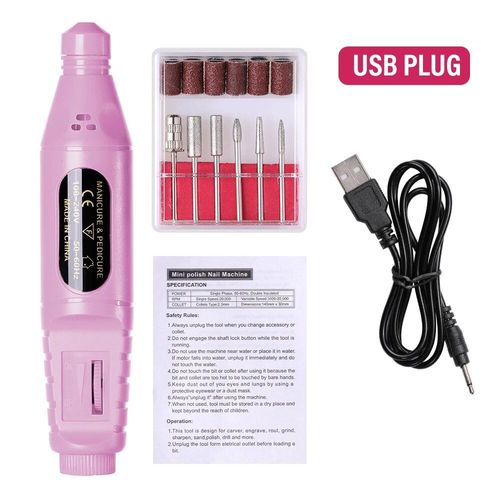 Ponceuse À Ongles Électrique,Outil De Polissage,Exfoliant,Pour Pédicure - Type Usb-Pink A 