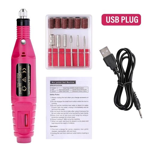 Ponceuse À Ongles Électrique,Outil De Polissage,Exfoliant,Pour Pédicure - Type Usb-Red B 