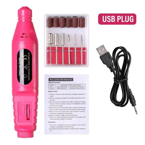Ponceuse À Ongles Électrique,Outil De Polissage,Exfoliant,Pour Pédicure - Type Usb-Red A 