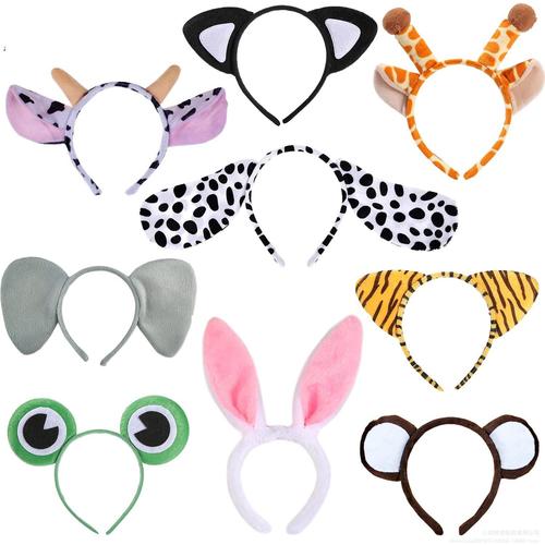 9 Pièce Bandeau En Animal,Oreille Animaux Bandeau Animaux Serre Tete Oreille Bandeau Animaux Costume Halloween Carnevale Per Adulti E Bambini