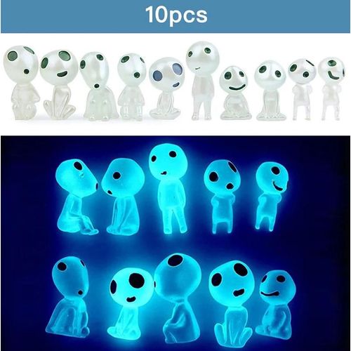 Bleu 10 pièces - Arbre lumineux elfes, esprit princesse Mononoke, Micro paysage lumineux, décoration de jardin en pot, miniatures