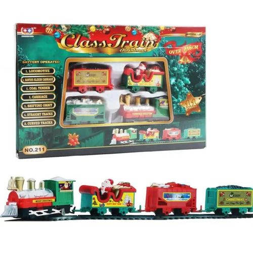 BLANC - Ensemble De Train De Noël, Assemblage De Pistes De Chemin De Fer, Jouets De Décoration D'arbre De Noël, Cadeau De Fête D'anniversaire Pour Enfants