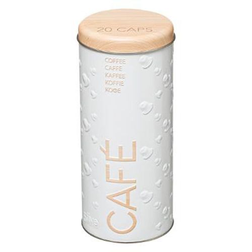 Boîte À Capsules De Café "Scandi" 17cm Blanc