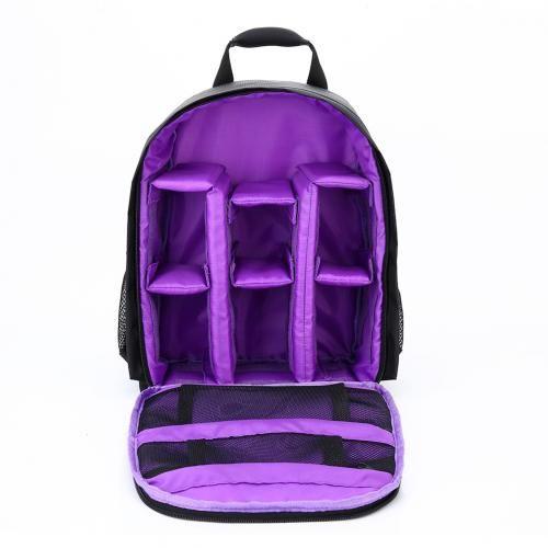 Violet - Sac à dos professionnel pour appareil photo reflex numérique pour hommes et femmes, sac en nylon souple étanche, sac de voyage, extérieur, photographie