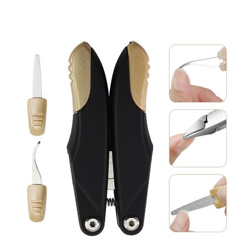Coupe-Ongles En Acier Inoxydable,Outil De Manucure Pour Les Orteils,Repousse Les Ongles,Pince,Ciseaux,Correcteur - Type Gj-Yzq-Black 