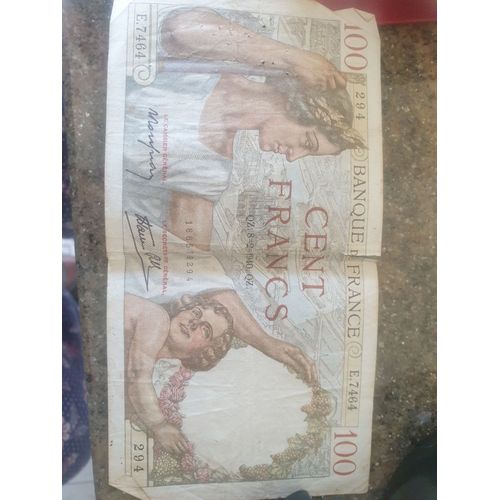 Vente De Billets Anciens 100 50 10 Et 500 Francs De 1939 A 1941