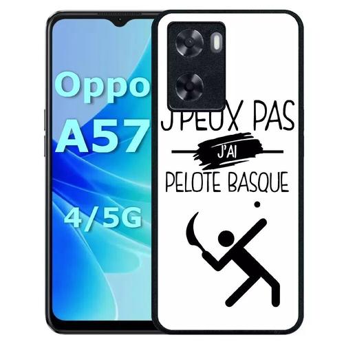 Coque Pour Oppo A57 - J Peux Pas J Ai Pelote Basque 1 - Silicone - Noir