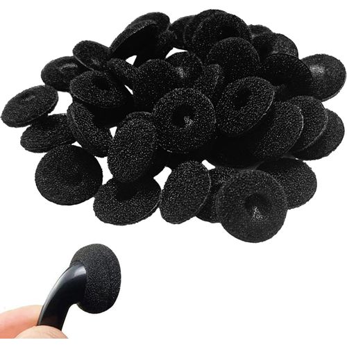 Lot de 40 coussinets de rechange en mousse pour casque d'écoute - 18 mm - Noir
