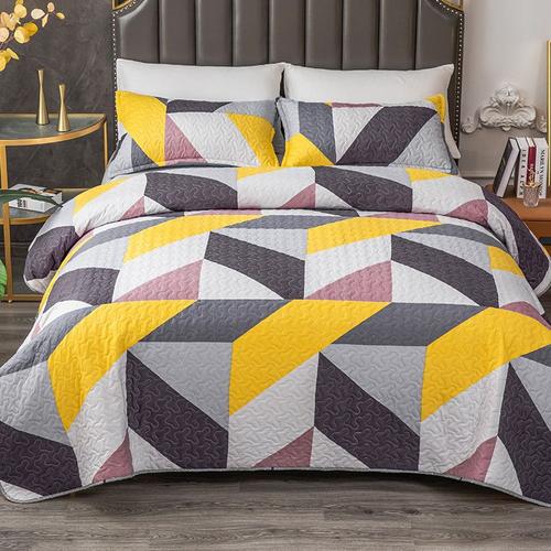 06 Couvre-Lit - 220x230cm - Couvre Lit Matelassé Pour La Maison, Couverture Imprimée Géométrique, Couette, Plaid Patchwork, Couverture De Lit Pour Adultes, Sans Taie'oreiller, Pour L'été