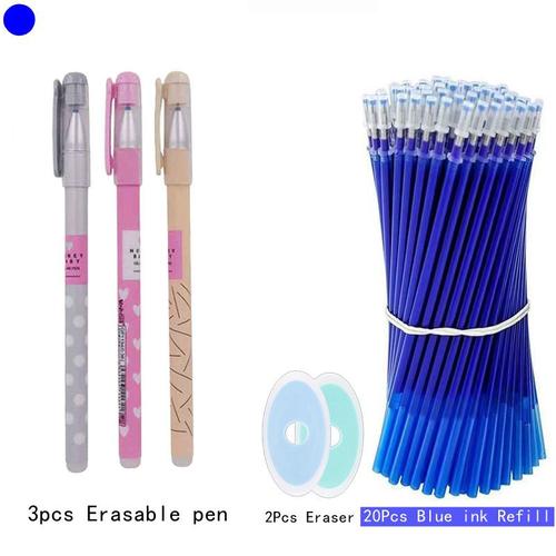 25pc-Set-Encre Bleue-B Stylo Gel Magique Effaçable Avec Dessin D'ours Mignon, Fournitures Scolaires Et De Bureau, Papeterie Kawaii, Tous Les Jours, Le Plus Récent