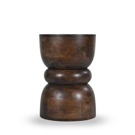 Drawer - Pulau - Table D'appoint En Bois Massif Ø33,5cm - Marron