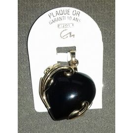 Très Joli Pendentif Coeur Serti En Plaqué Or