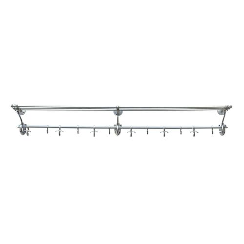 Porte-manteaux 12 crochets en laiton finition argent - H22 cm