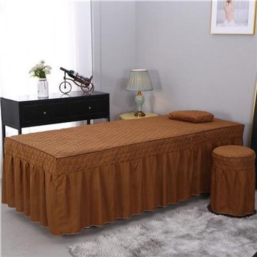 Marron - 70x185 - Drap De Lit + Taie'oreiller, Ensemble De 2 Pièces, 31 Styles, Salon De Beauté, Spa, Table De Massage, Doux Pour La Peau, Couverture De Lit, Jupe De Lit Avec Trou