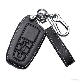 SERENABLE Housse en cuir pour clé de voiture, porte-clés 3 boutons,  protection de remplacement en cuir pour clé de voiture, porte-clés, étui pour  clé Bleu