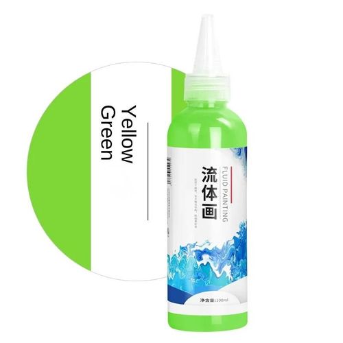100ml-jaune-vert - Peinture à la main avec animaux et ours, peinture acrylique, décoration de maison, poupée, jouet, Statue, décoration artisanale, cadeau, bricolage