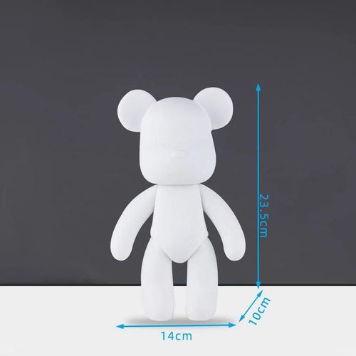 ours 23cm - Jouet pour Parent enfant, Graffiti fluide ours violente blanc, ornement de corps en briques, bricolage à la main lapin licorne modèle décoration de bureau, jouet Parent enfant