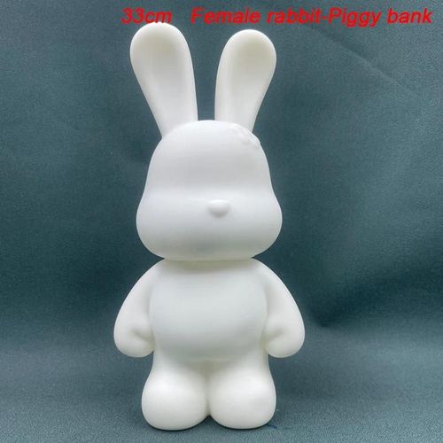 33cm lapinB 1pc - Jouet pour Parent enfant, Graffiti fluide ours violente blanc, ornement de corps en briques, bricolage à la main lapin licorne modèle décoration de bureau, jouet Parent enfant