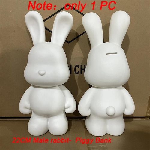 22cm lapinUn 1pc - Jouet pour Parent enfant, Graffiti fluide ours violente blanc, ornement de corps en briques, bricolage à la main lapin licorne modèle décoration de bureau, jouet Parent enfant